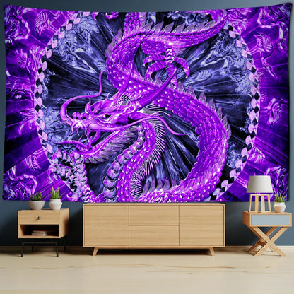 Decorbites™ Golden Loong Drachen-Totem-Wandteppich, Cartoon-Burg-Wandbehänge & Heimdekoration Kunst