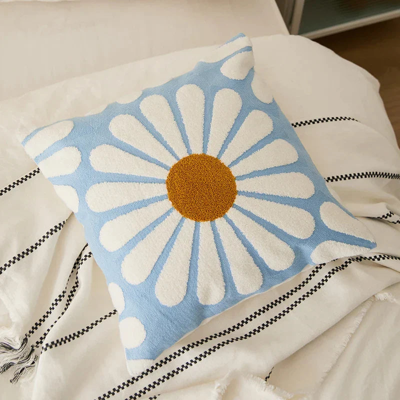 Decorbites™ Bestickte Gänseblümchen-Pusteblume Kissenbezug 45x45 cm für Sofa Bett Stuhl Wohnzimmer