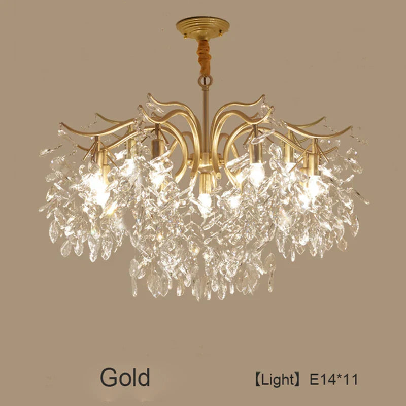 DecorBites™ Crystal LED Chandelier: Luxury Indoor Lighting for Home, Kitchen, Living Room
