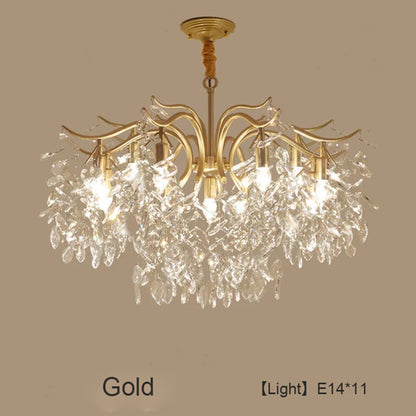 DecorBites™ Crystal LED Chandelier: Luxury Indoor Lighting for Home, Kitchen, Living Room