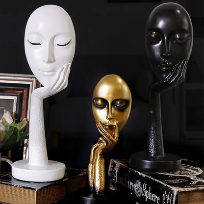 Decorbites™ Abstrakte Kunstskulptur Damegesicht Harz-Ornamente für die Heimdekoration