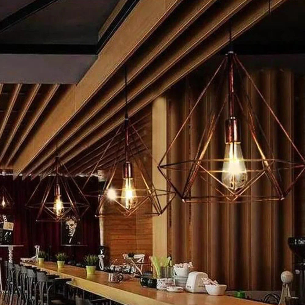 Decorbites™ Industrielle LED-Hängeleuchte Vintage Loft Käfig Pendellampe für die Einrichtung zu Hause