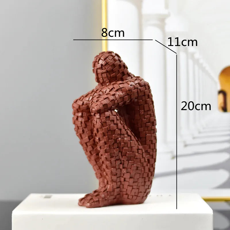 Decorbites™ Goldener Mann Denker Abstrakte Skulptur Statue für Heimdekoration