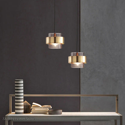 Decorbites™ Goldene Glas-LED-Hängeleuchten: Modernes nordisches zylindrisches Design für Heimdekorationen