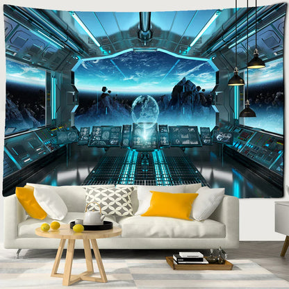 DecorBites™ Galaxy Alien Planet UFO Spacecraft Tapestry Wall Hanging Home Decor