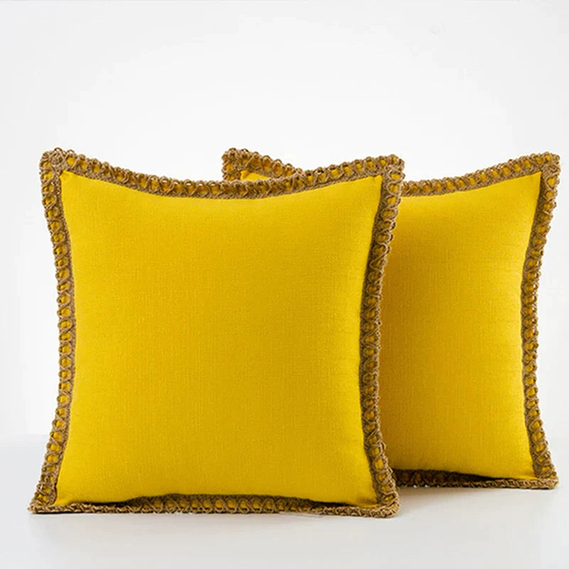 Decorbites™ Leinen-Quadrat-Kissenbezüge-Set – Wohnaccessoires für Sofa, Couch, Bett