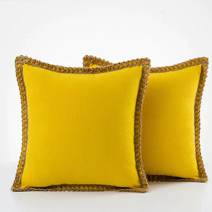 Decorbites™ Leinen-Quadrat-Kissenbezüge-Set – Wohnaccessoires für Sofa, Couch, Bett