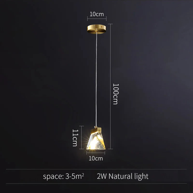 Gold Crystal Art Deco Pendant Light For Kitchen
