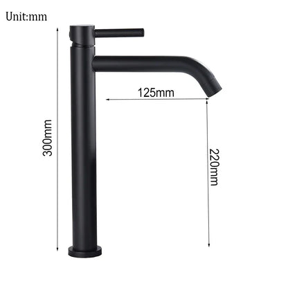 DecorBites™ Black Deck Mounted Basin Mixer Tap | Hot Cold Water Faucet for Bathroom Basin