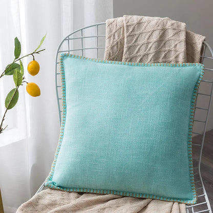 Decorbites™ Leinen-Fransen-Kissenbezug: Blau Grau Gelb Rot Grün für Sofa Bett