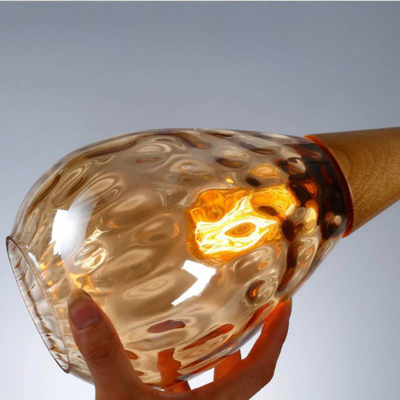 Glass Wood Pendant Lamp
