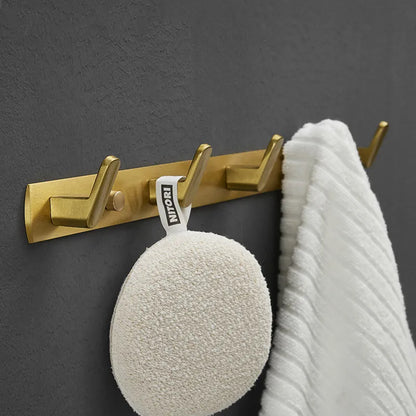Decorbites™ Gebürstetes Gold-Aluminium-Garderobenhaken-Set für Badezimmer und Küche