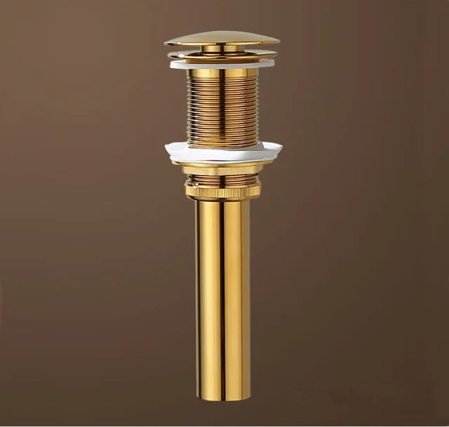 Gold Marble Basin Faucet With Pop-Up Overflow