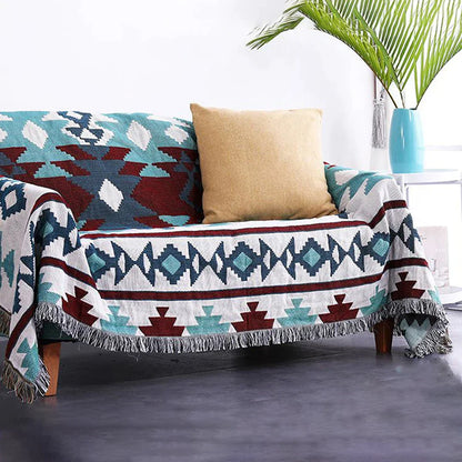 Decorbites™ Geometrische Fransen-Sofabezug - Boho-Stil Decke Staubschutz