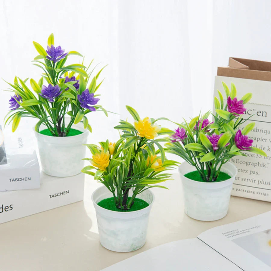 Decorbites™ Künstliche Blumen Bonsai Vase Mini Topf Heimdekoration Hochzeit DIY Blumentopf