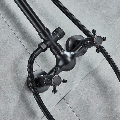 DecorBites™ Black Bronze Shower Faucet Set with 8" Rain Shower Head and Hand Shower