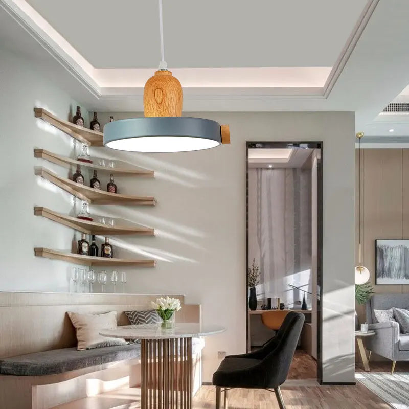 Decorbites™ LED-Holz-Eisen-Hängeleuchte für Arbeitszimmer, Nachttisch – Nordisches modernes Design