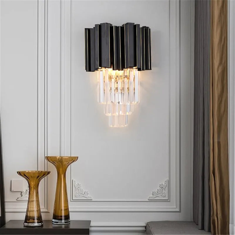 Crystal Drop Wall Sconce With K9 Crystals
