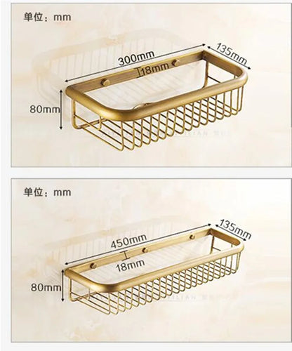 Decorbites™ Gold Messing Badezimmerregal mit Seifenhalter 30 cm/45 cm