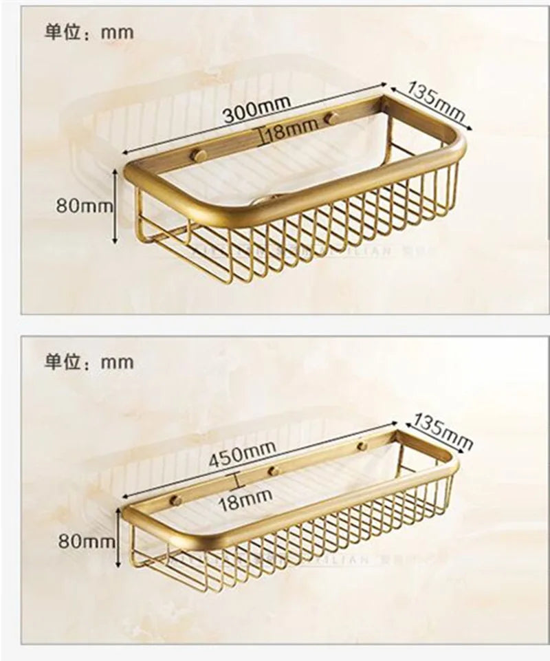 Gold Brass Bathroom Shelf