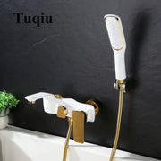 Gold White Wall Faucet