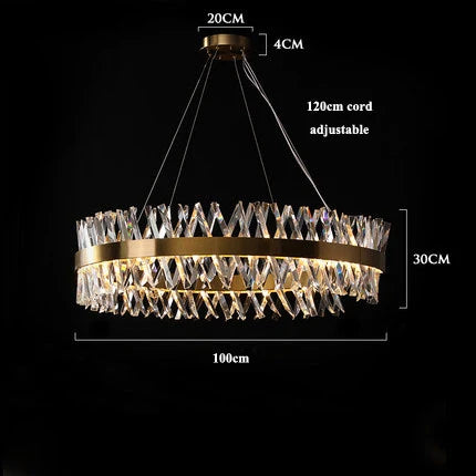 Gold Crystal Dining Chandelier Radiant 120cm