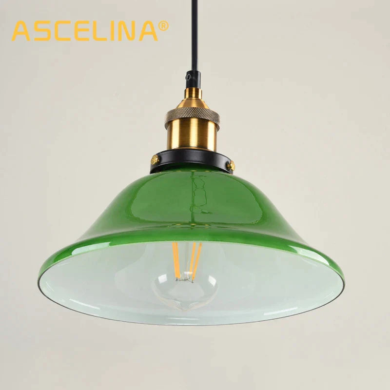 Decorbites™ Grünes Glas-Hängelampe: Nostalgische industrielle LED-Edison-Hängeleuchte für Restaurant & Café