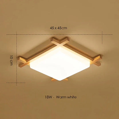 Decorbites™ Japanische Holz-Deckenleuchte Tatami-Lampe Einbauleuchte Wohnzimmer Schlafzimmer Quadratisch