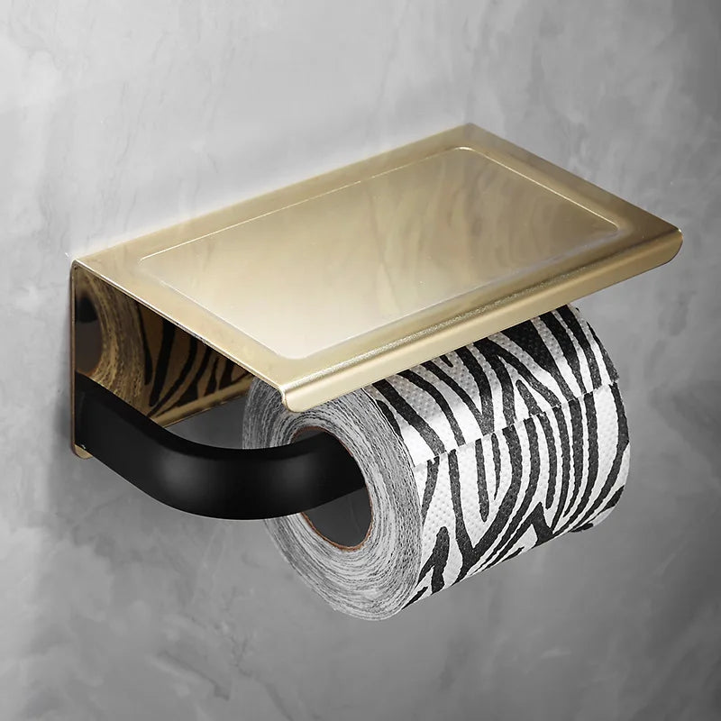 Gold Black Bathroom Set