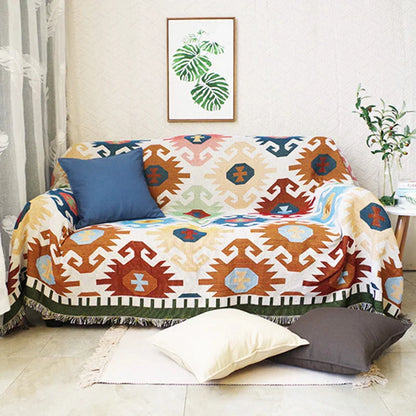 Decorbites™ Geometrische Fransen-Sofabezug - Boho-Stil Decke Staubschutz
