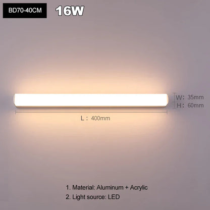 Decorbites™ LED-Acrylic-Wandleuchte für Badezimmer & Schlafzimmer, modernes Minimaldesign, antiebdunstende Sconces