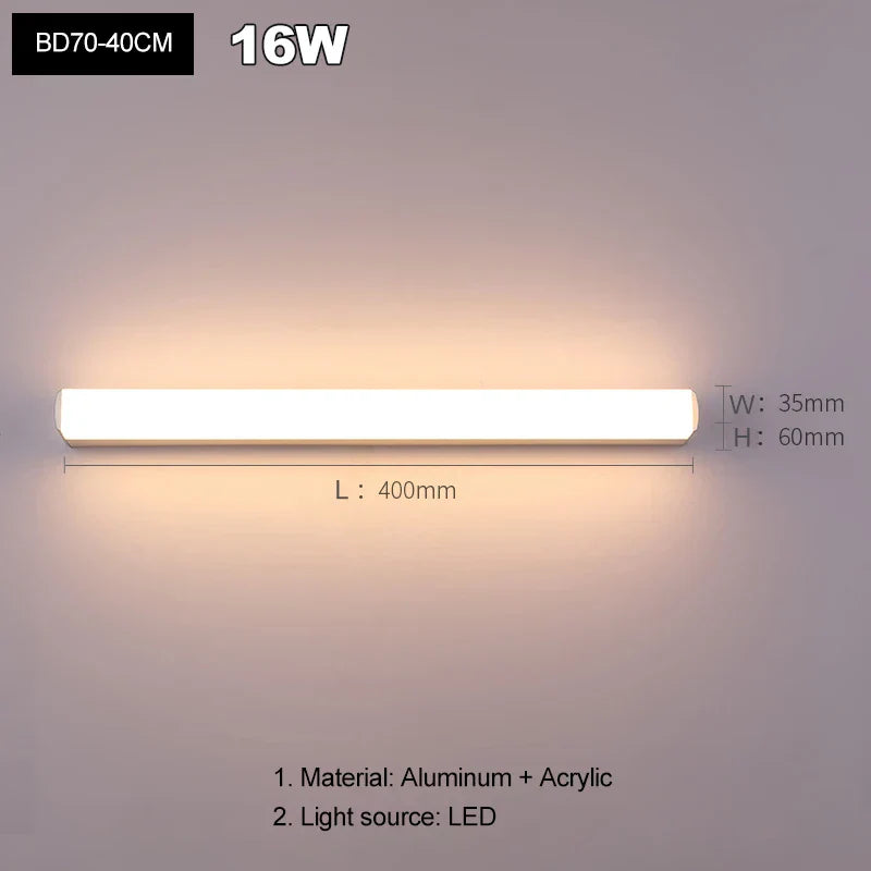 Decorbites™ LED-Acrylic-Wandleuchte für Badezimmer & Schlafzimmer, modernes Minimaldesign, antiebdunstende Sconces