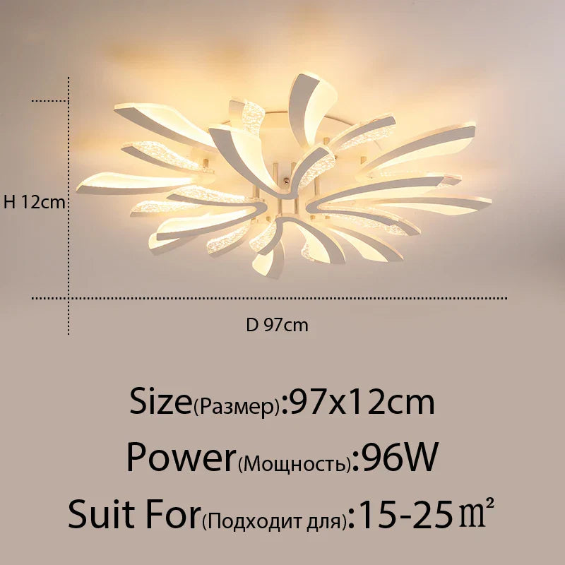 DecorBites™ LED Ceiling Chandelier Lights for Living Room Bedroom Dining Study White Black