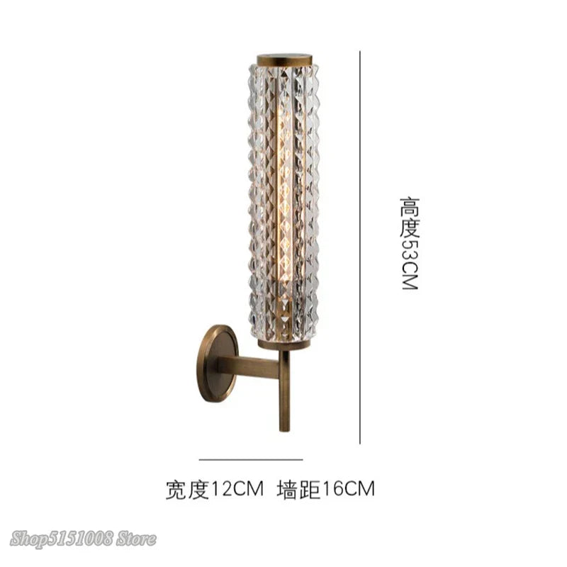 DecorBites™ Crystal Copper Wall Sconce: Modern Luxury LED Lighting for Living Room, Bathroom, Mirror