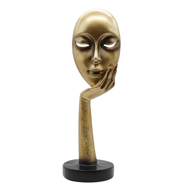 Decorbites™ Abstrakte Kunstskulptur Damegesicht Harz-Ornamente für die Heimdekoration