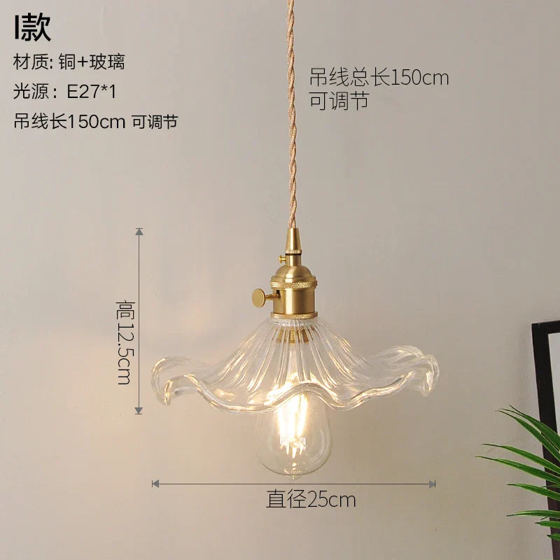 Decorbites™ Glas-Kupfer-Hängeleuchte: Moderne nordische Stil Pendelleuchte für Küche, Esszimmer und Wohnzimmer