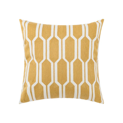 DecorBites™ Embroidered Daisy Floral Fish Pillow Cover 45x45cm/30x50cm Yellow Blue