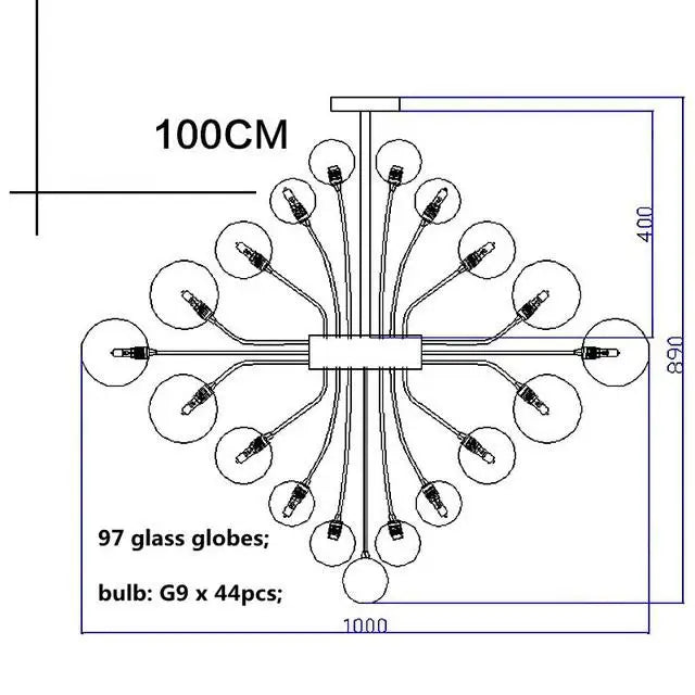 Decorbites™ Glasgloben-LED-Kronleuchter: Nordischer Luxus-Metall-Hängeleuchter für das Wohnzimmer