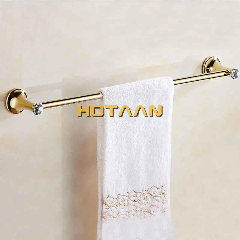 Decorbites™ Gold-Badarmatur-Set: Handtuchhalter, Toilettenpapierhalter, Handtuchstange, Haken