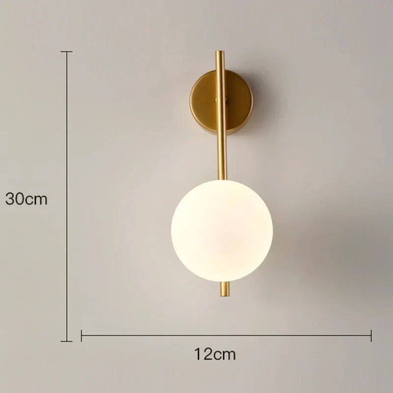 DecorBites™ Glass Gold LED Wall Lamp for Chic Indoor Lighting