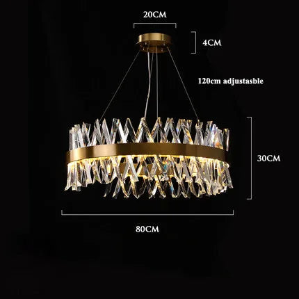 Gold Crystal Dining Chandelier Radiant 120cm