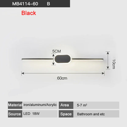 Decorbites™ LED-Wandleuchten - Weiß/Schwarzes Eisen & Aluminiumbasis, Acryl-Schirm, Spiegelleuchten