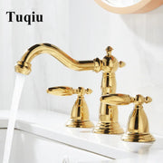 Gold Widespread Bathroom Faucet