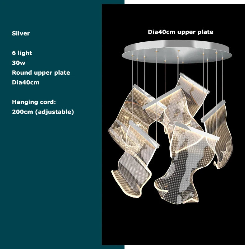 Decorbites™ Goldene Liebes-Papier-Lüster: Postmoderne LED-Designerbeleuchtung für den Eingangsbereich