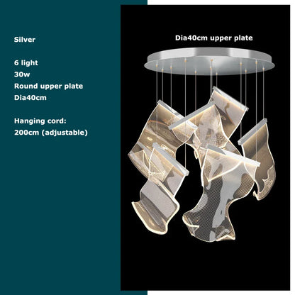Decorbites™ Goldene Liebes-Papier-Lüster: Postmoderne LED-Designerbeleuchtung für den Eingangsbereich