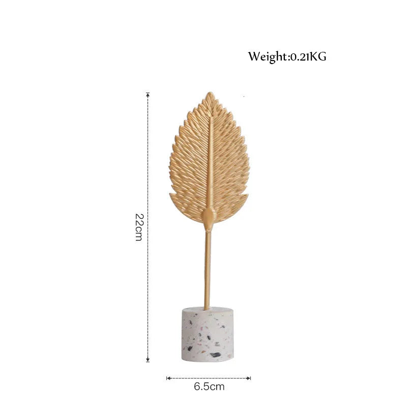 Gold Leaf Marble Sculpture