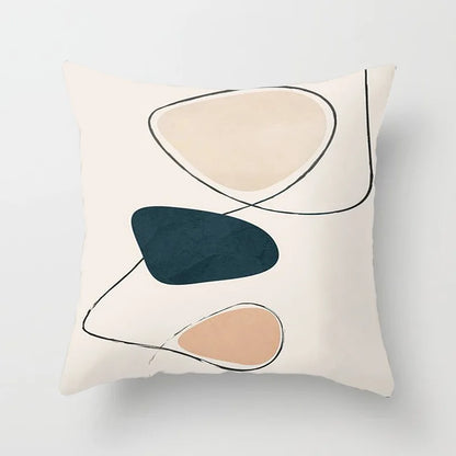 DecorBites™ Geometric Stitch Print Pillow Cover - Modern Minimalist Office Cushion