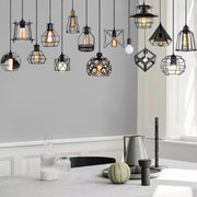 Black Retro Cage Pendant Light