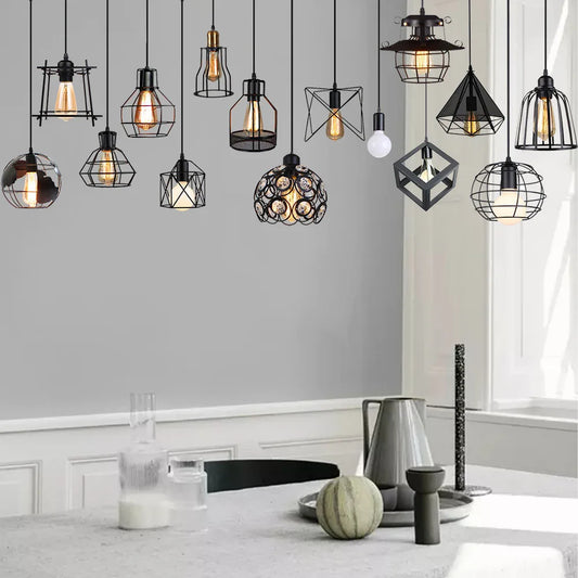 Decorbites™ Industrielles Nordisches Käfig-Pendant-Licht, Schwarzes Eisen Retro-Loft-Hängeleuchte