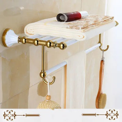 Gold White Bathroom Set